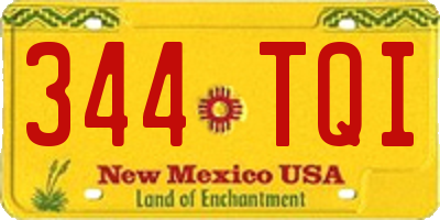 NM license plate 344TQI