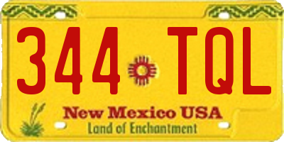 NM license plate 344TQL