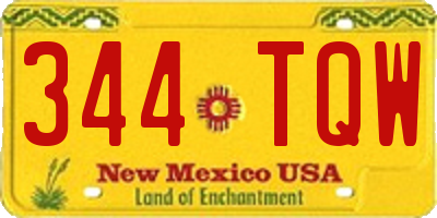 NM license plate 344TQW