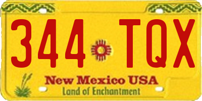 NM license plate 344TQX