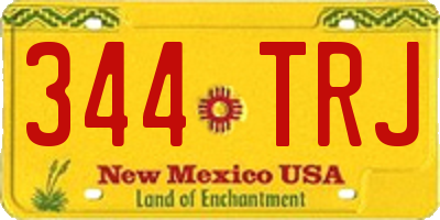 NM license plate 344TRJ