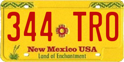 NM license plate 344TRO