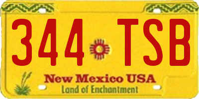 NM license plate 344TSB