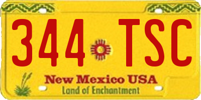 NM license plate 344TSC