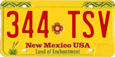 NM license plate 344TSV