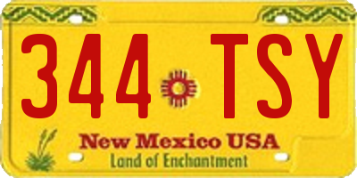 NM license plate 344TSY
