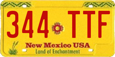 NM license plate 344TTF