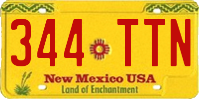 NM license plate 344TTN