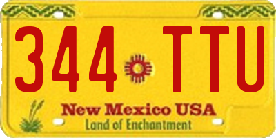 NM license plate 344TTU