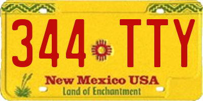NM license plate 344TTY