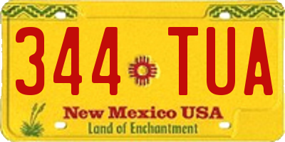 NM license plate 344TUA
