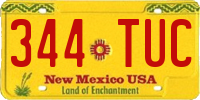 NM license plate 344TUC