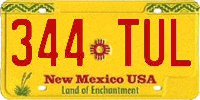 NM license plate 344TUL