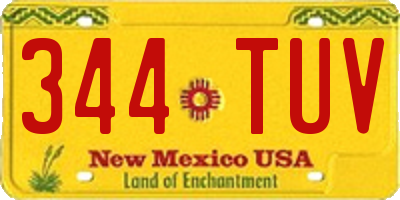 NM license plate 344TUV