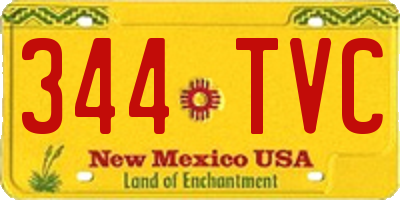 NM license plate 344TVC
