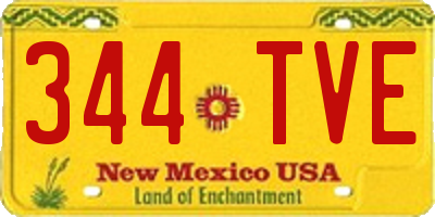 NM license plate 344TVE