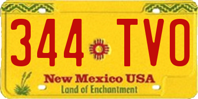 NM license plate 344TVO