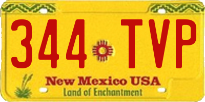 NM license plate 344TVP