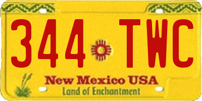 NM license plate 344TWC