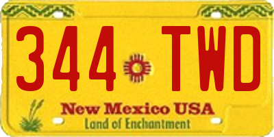 NM license plate 344TWD