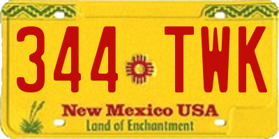 NM license plate 344TWK