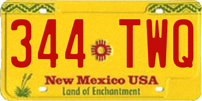 NM license plate 344TWQ
