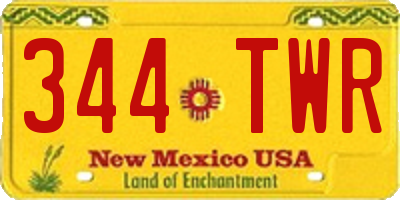 NM license plate 344TWR