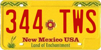 NM license plate 344TWS