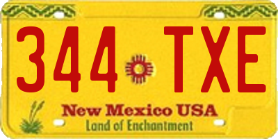 NM license plate 344TXE