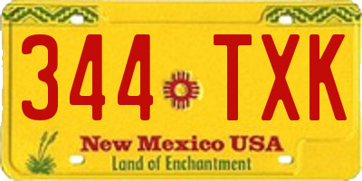 NM license plate 344TXK