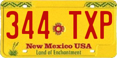 NM license plate 344TXP
