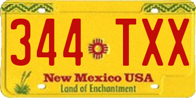 NM license plate 344TXX