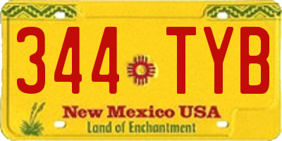 NM license plate 344TYB