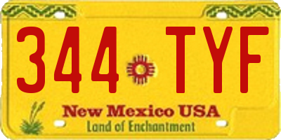 NM license plate 344TYF