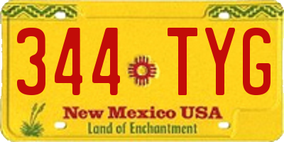 NM license plate 344TYG