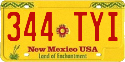 NM license plate 344TYI