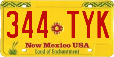 NM license plate 344TYK