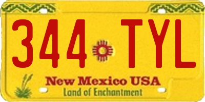 NM license plate 344TYL