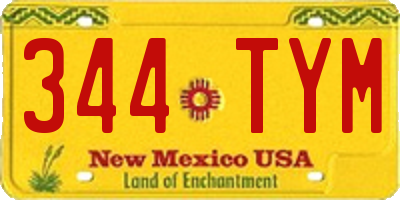 NM license plate 344TYM