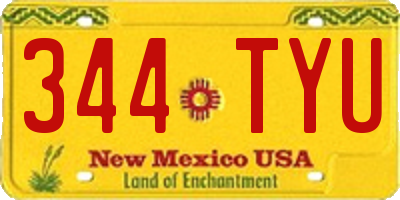 NM license plate 344TYU