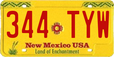 NM license plate 344TYW