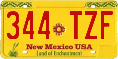 NM license plate 344TZF