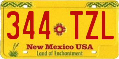 NM license plate 344TZL