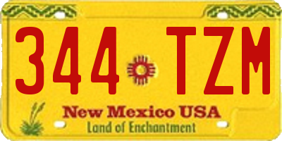 NM license plate 344TZM