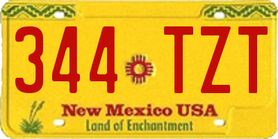 NM license plate 344TZT