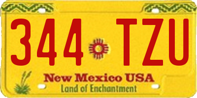 NM license plate 344TZU