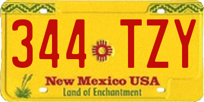 NM license plate 344TZY