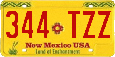 NM license plate 344TZZ