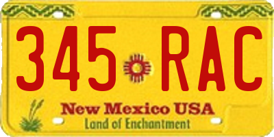 NM license plate 345RAC