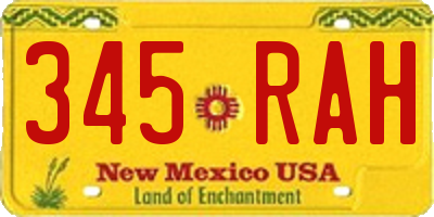 NM license plate 345RAH